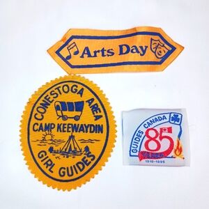 3 Vintage Sew On Only Girl Guide Badges.